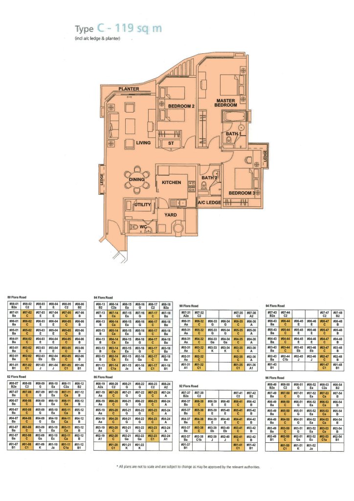 Edelweiss Park Condominium floor plan 1,281 sqft Type C