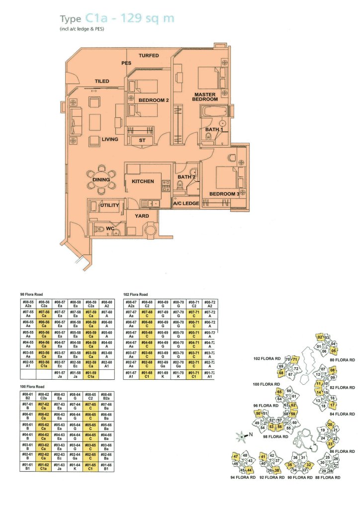 Edelweiss Park Condominium floor plan 1,389 sqft Type C1a
