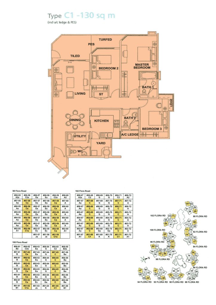 Edelweiss Park Condominium floor plan 1,399 sqft Type C1
