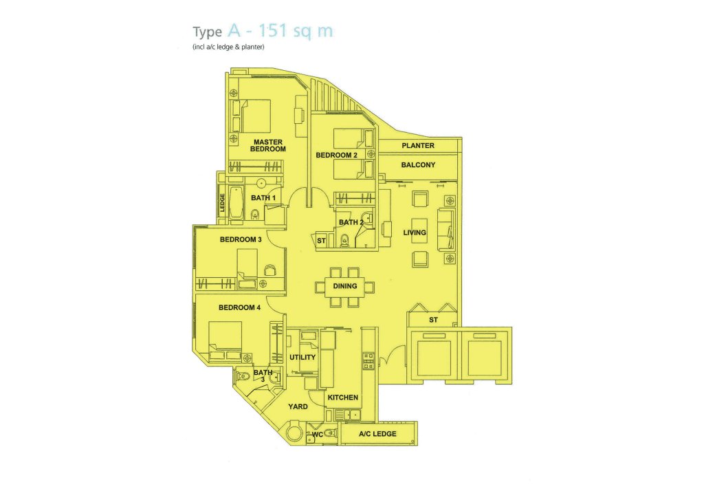 Edelweiss Park Condominium floor plan 1,625 sqft Type A