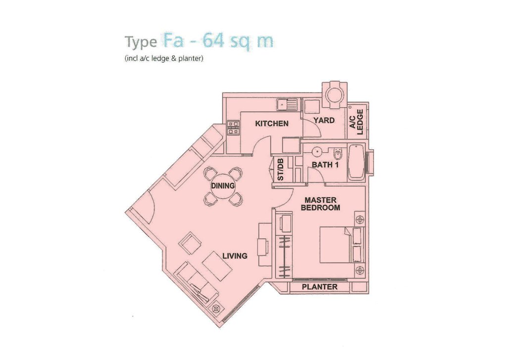 Edelweiss Park Condominium floor plan 689 sqft Type Fa