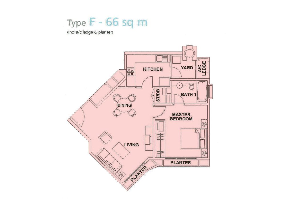 Edelweiss Park Condominium floor plan 710 sqft Type F