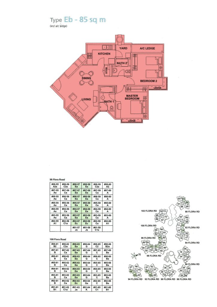 Edelweiss Park Condominium floor plan 915 sqft Type Eb