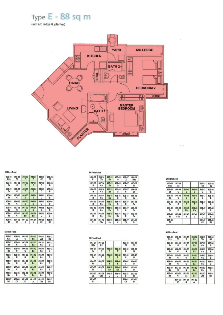 Edelweiss Park Condominium floor plan 947 sqft Type E