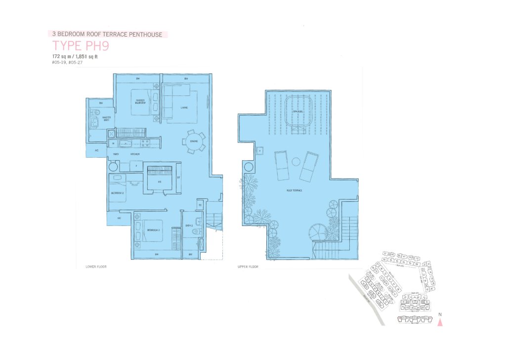 Flamingo Valley floor plan Type PH9, 1851 sqft, Bedok, Singapore