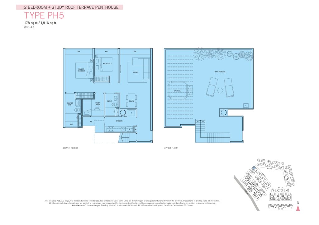 Flamingo Valley floor plan Type PH5, 1916 sqft, Bedok, Singapore