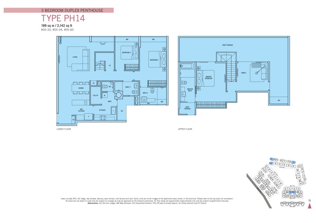 Flamingo Valley floor plan Type PH14, 2142 sqft, Bedok, Singapore