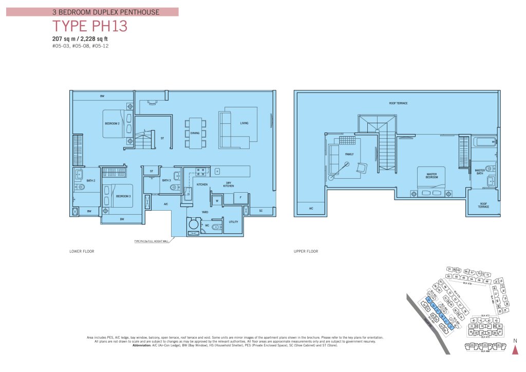 Flamingo Valley floor plan Type PH13, 2228 sqft, Bedok, Singapore