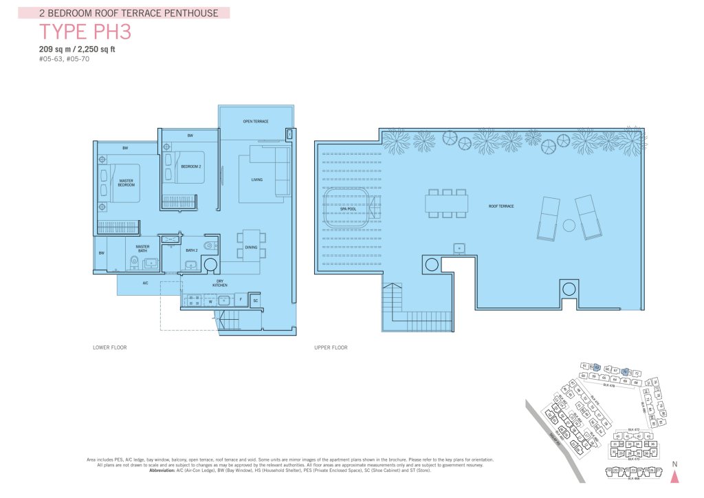 Flamingo Valley floor plan Type PH3, 2250 sqft, Bedok, Singapore