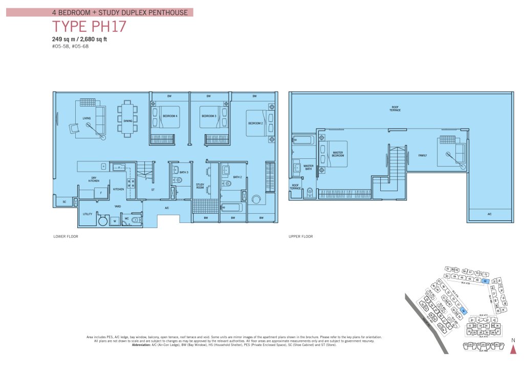 Flamingo Valley floor plan Type PH17, 2680 sqft, Bedok, Singapore