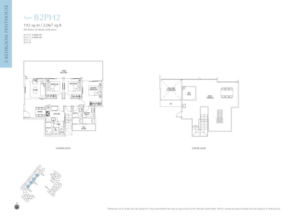 Flo Residence floor plan Type B2-PH, 2067 sqft, Punggol, Singapore