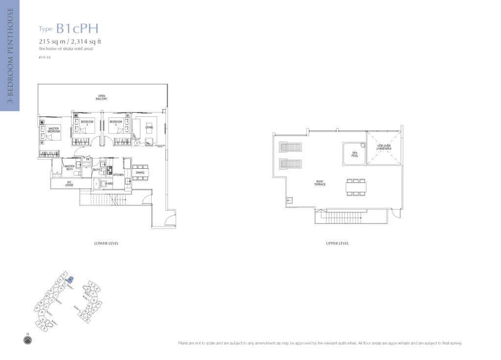 Flo Residence floor plan Type B1-PH, 2314 sqft, Punggol, Singapore