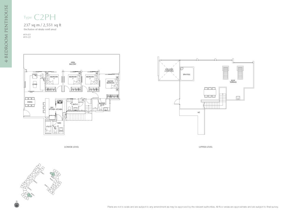 Flo Residence floor plan Type C2-PH, 2551 sqft, Punggol, Singapore