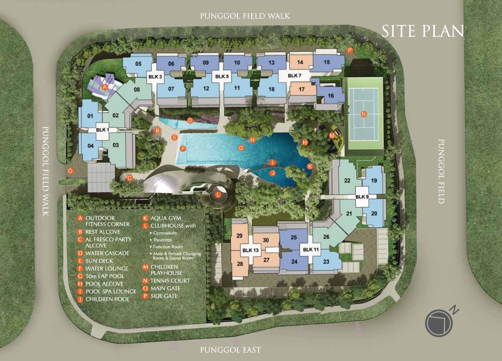 Flo Residence site plan, Punggol, Singapore