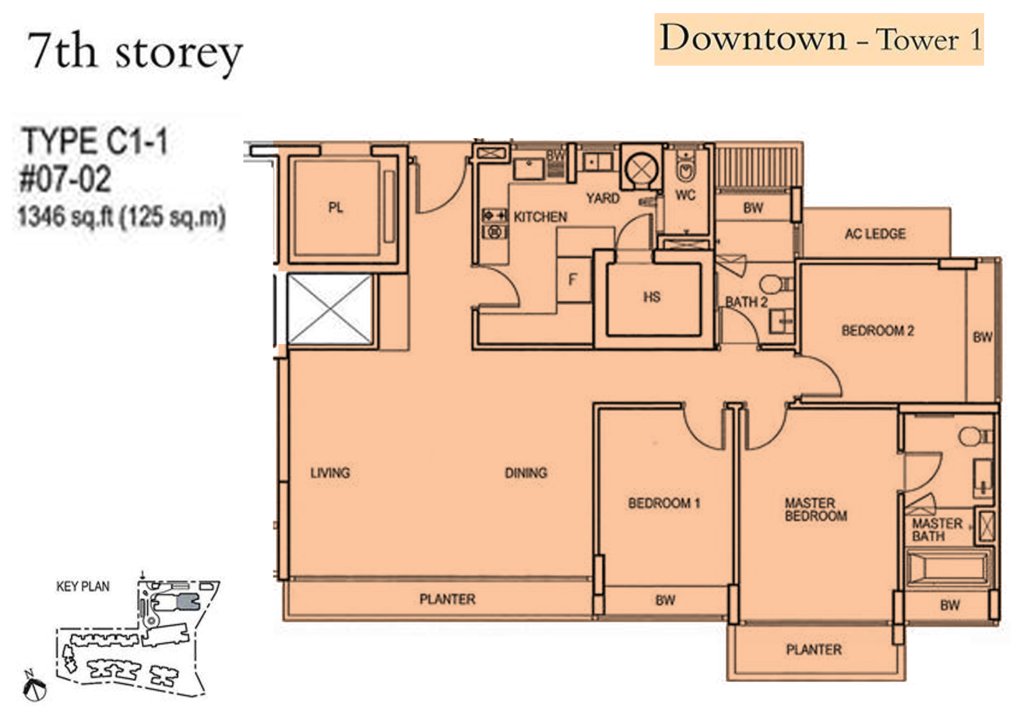 Floridian floor plan 1,346 sqft Type C1