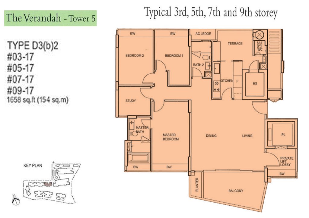 Floridian floor plan 1,658 sqft Type D3B2