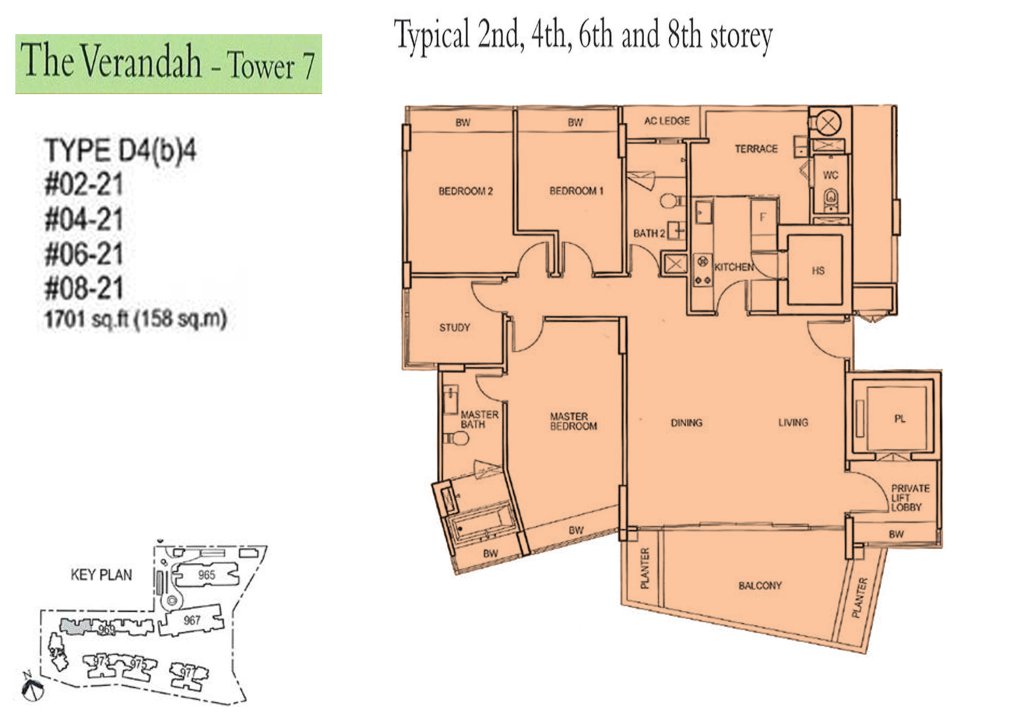 Floridian floor plan 1,701 sqft Type D4B4