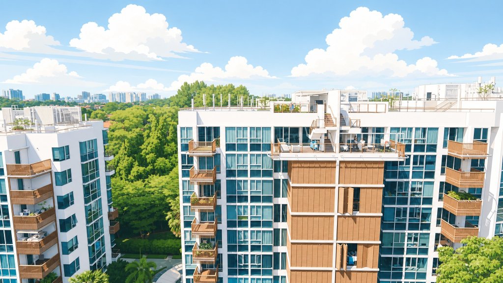 Floridian blocks above the tree canopy with the city skyline
