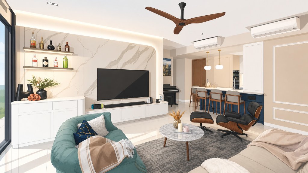 Floridian living and dining interior