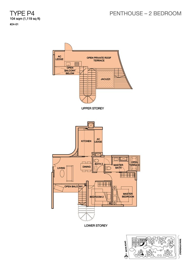 Foresque Residences floor plan 1,119 sqft Type P4