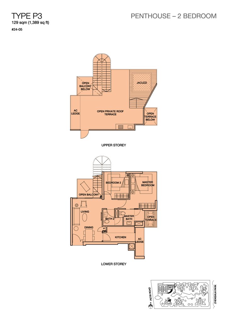 Foresque Residences floor plan 1,389 sqft Type P3