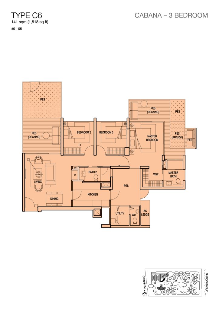 Foresque Residences floor plan 1,518 sqft Type C6