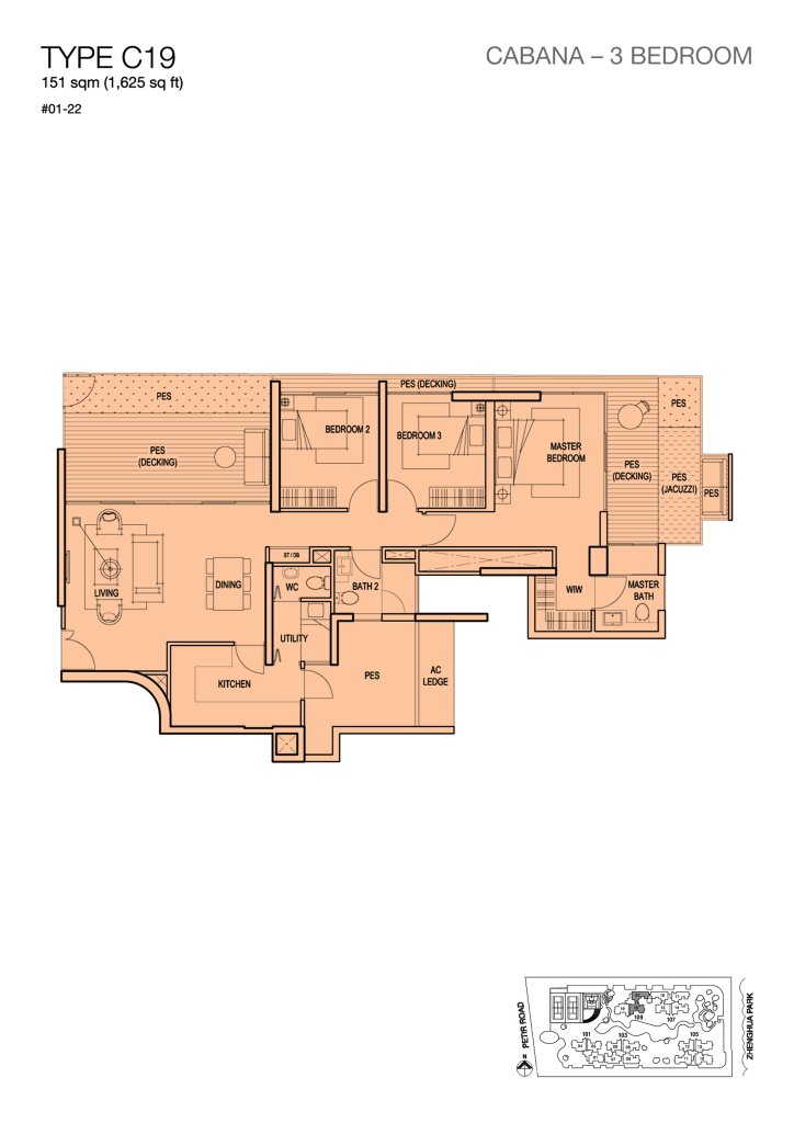 Foresque Residences floor plan 1,625 sqft Type C19