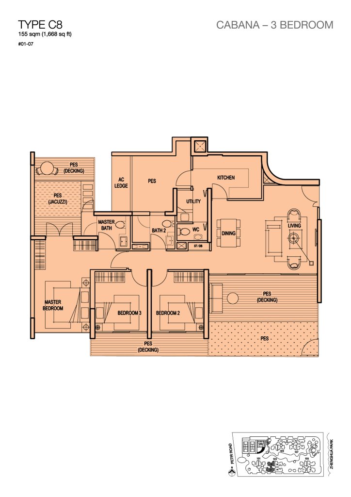 Foresque Residences floor plan 1,668 sqft Type C8