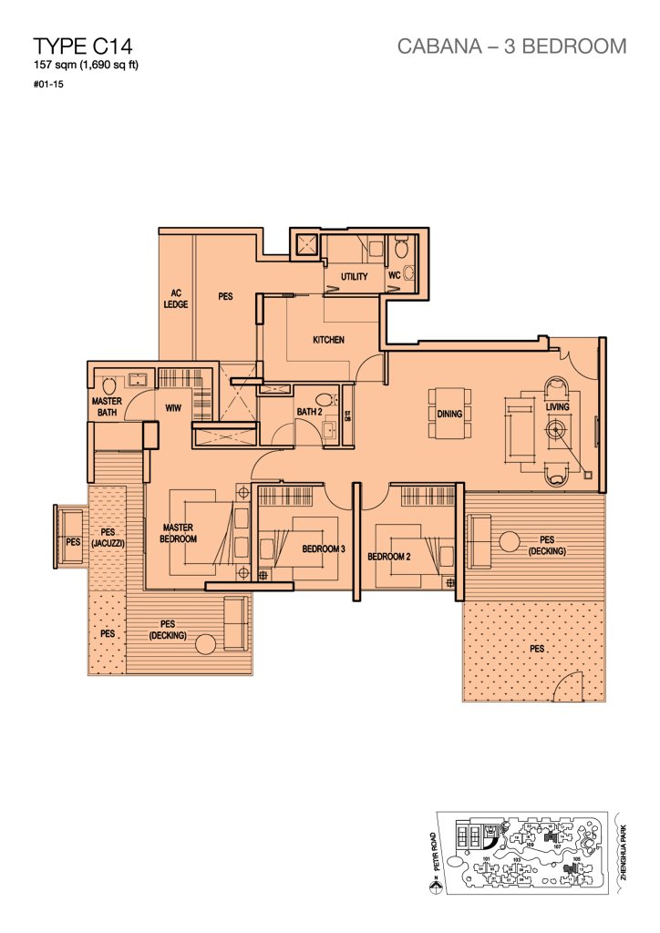 Foresque Residences floor plan 1,690 sqft Type C14