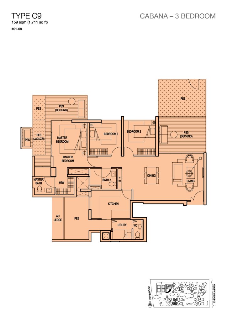 Foresque Residences floor plan 1,711 sqft Type C9