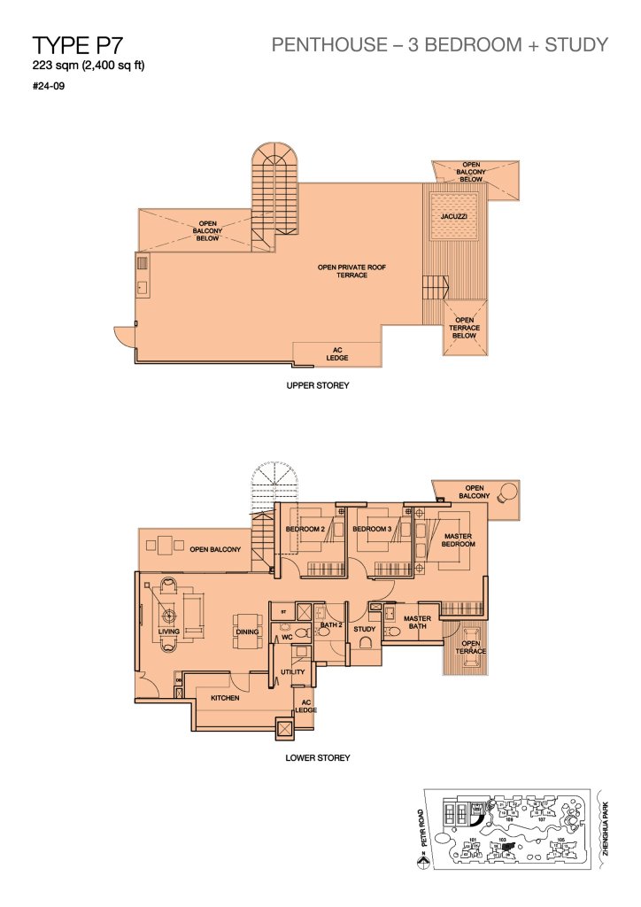 Foresque Residences floor plan 2,400 sqft Type P7