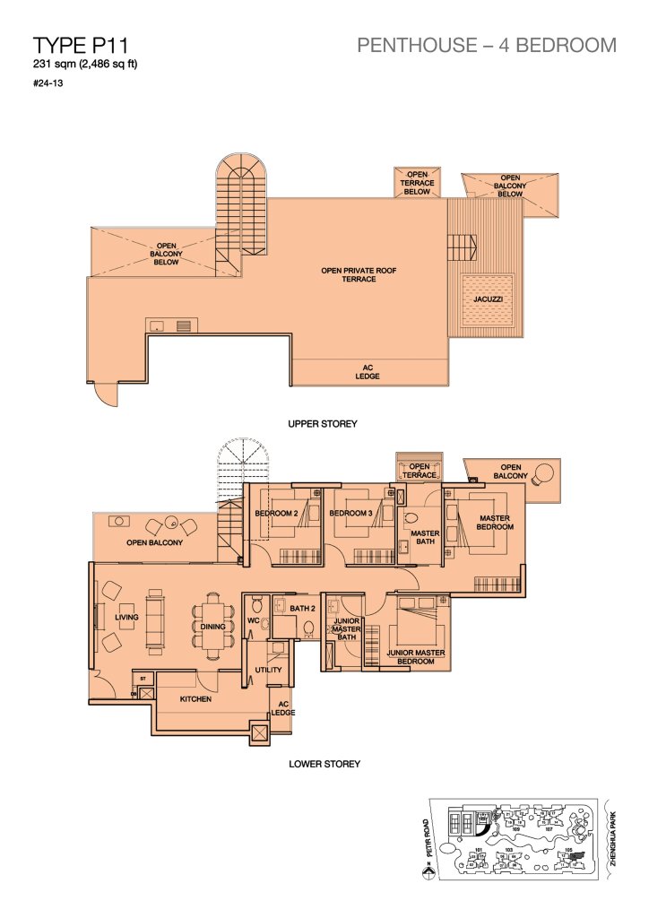 Foresque Residences floor plan 2,486 sqft Type P11