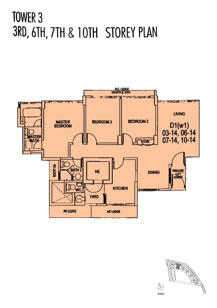 Gardenvista floor plan 1,130 sqft Type D1