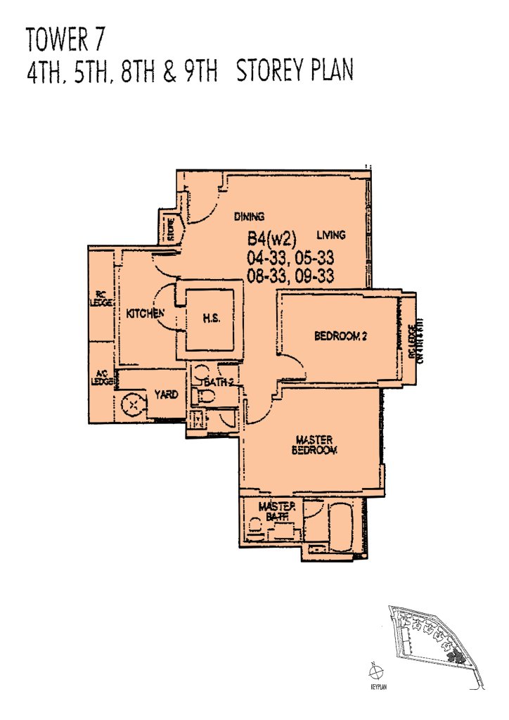 Gardenvista floor plan 1,141 sqft Type B4