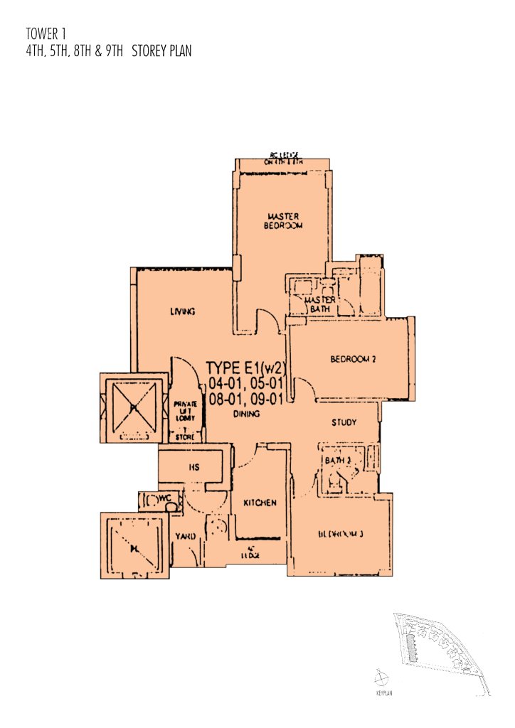 Gardenvista floor plan 1,163 sqft Type E1