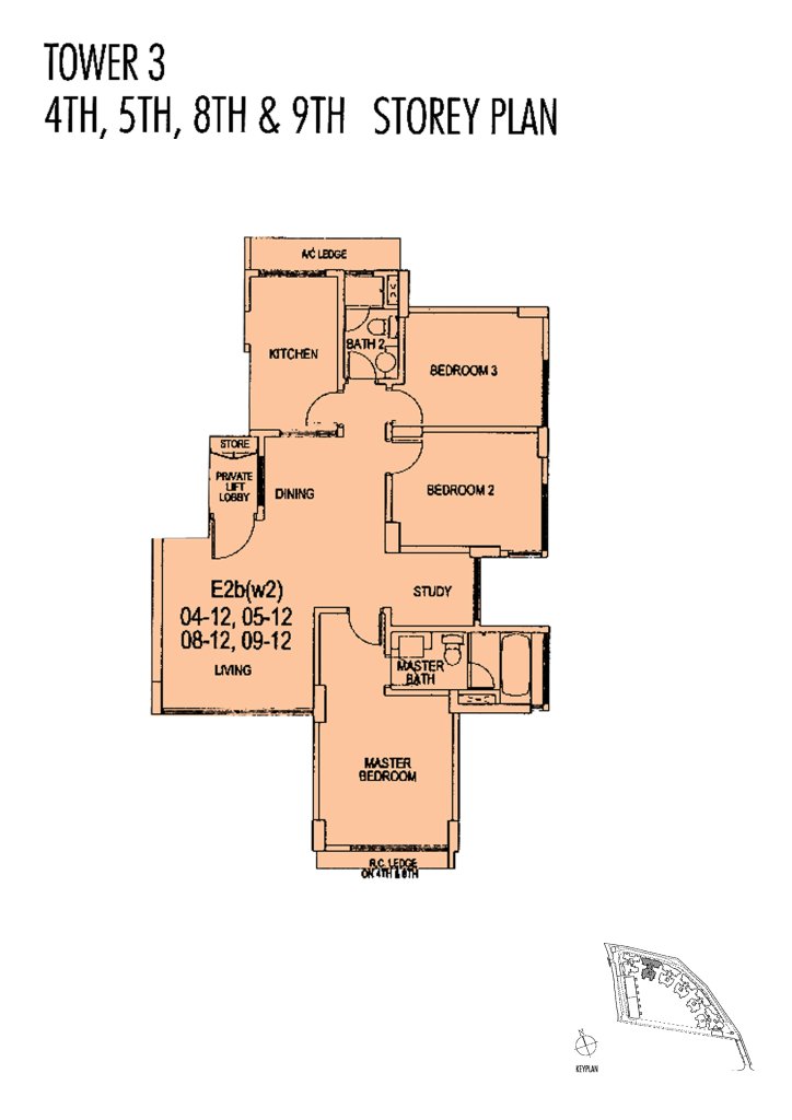 Gardenvista floor plan 1,173 sqft Type E2
