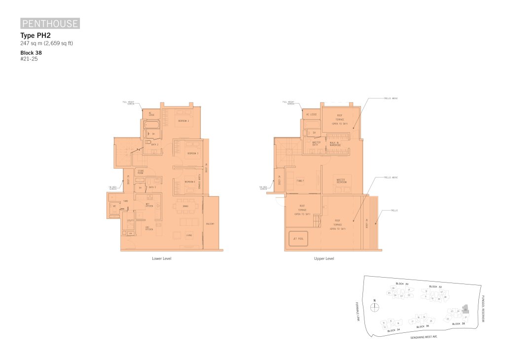 H2O Residences floor plan 2,659 sqft Type PH2