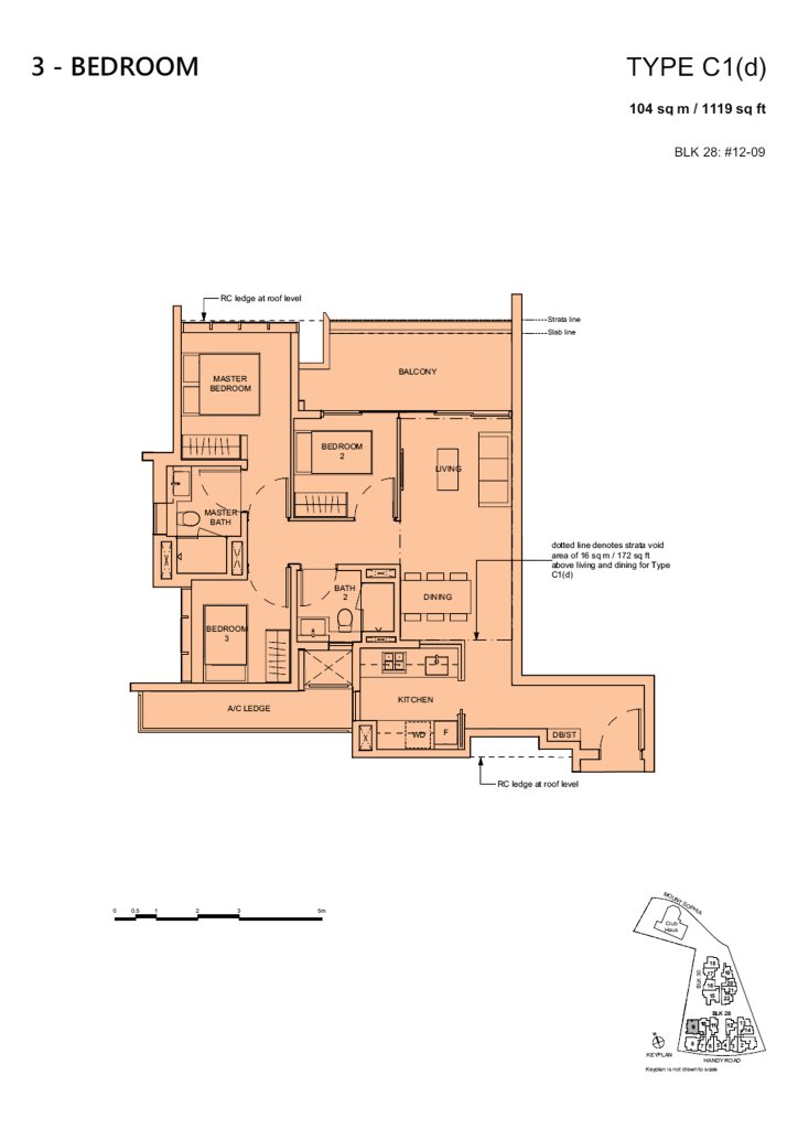 Haus on Handy floor plan 1,119 sqft Type C1(d)
