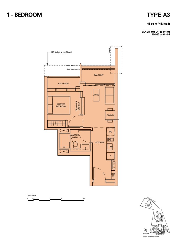 Haus on Handy floor plan 463 sqft Type A3
