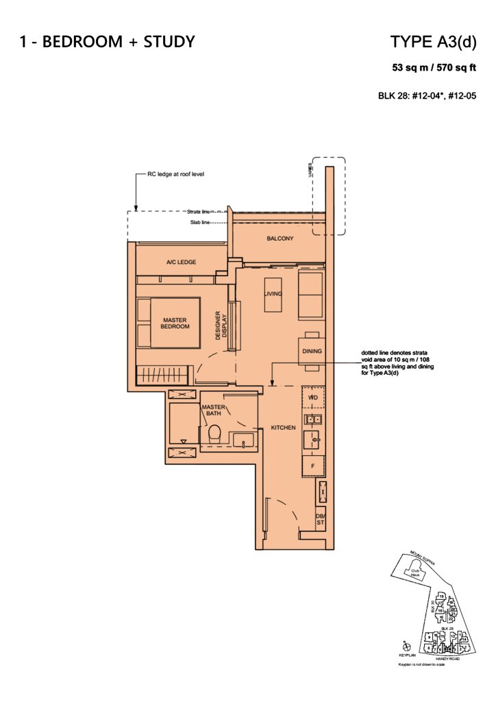 Haus on Handy floor plan 570 sqft Type A3(d)