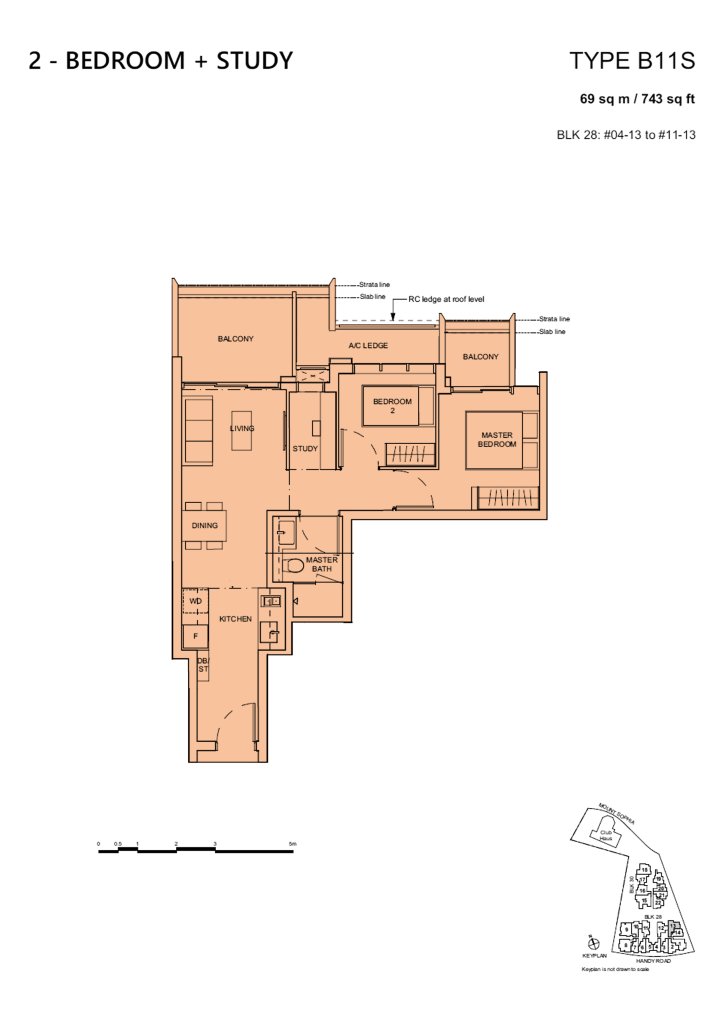 Haus on Handy floor plan 743 sqft Type B11S