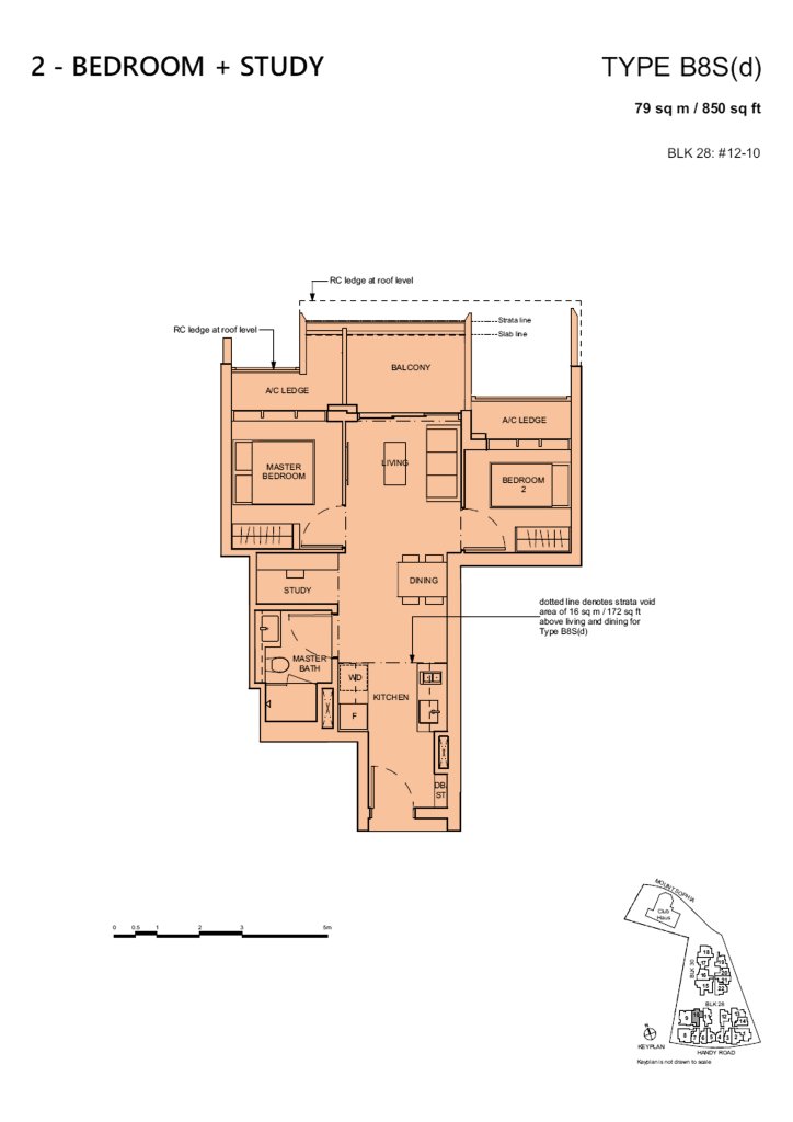 Haus on Handy floor plan 850 sqft Type B8S(d)