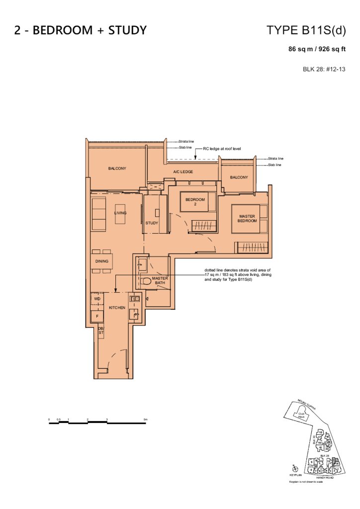 Haus on Handy floor plan 926 sqft Type B11S(d)