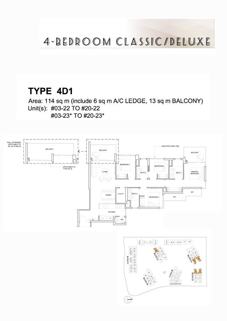 High Park Residences floor plan 1,227 sqft Type 4D1
