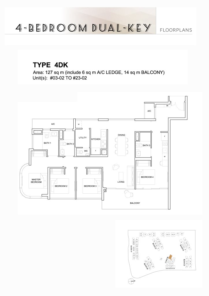 High Park Residences floor plan 1,367 sqft Type 4DK