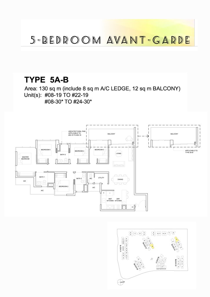 High Park Residences floor plan 1,399 sqft Type 5A-B