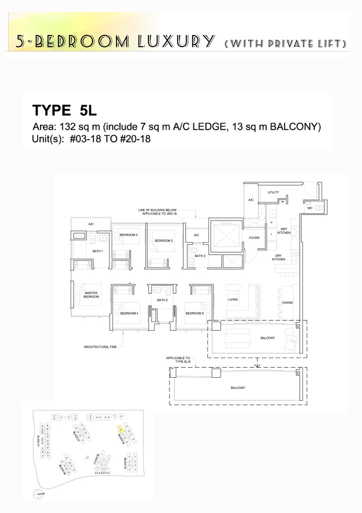 High Park Residences floor plan 1,421 sqft Type 5L