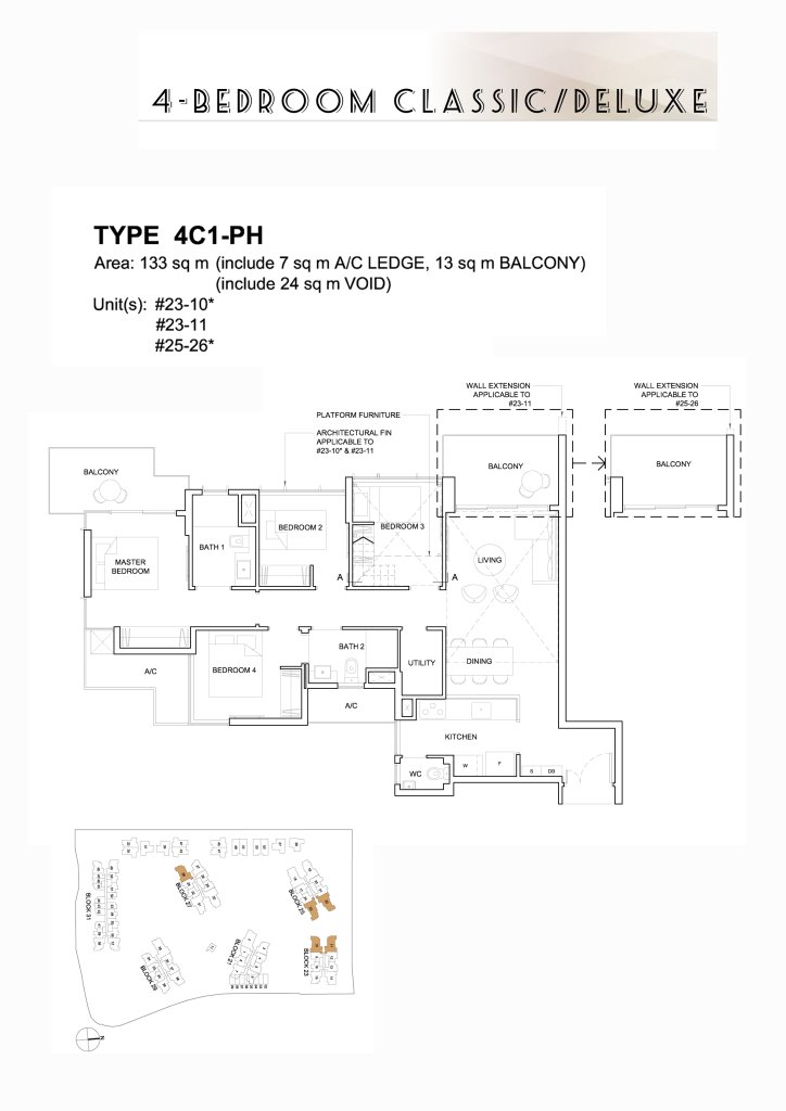 High Park Residences floor plan 1,432 sqft Type 4C1-PH
