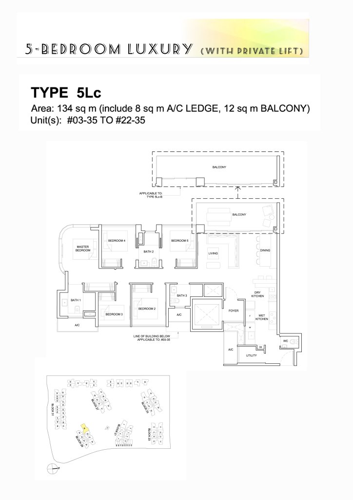 High Park Residences floor plan 1,442 sqft Type 5Lc