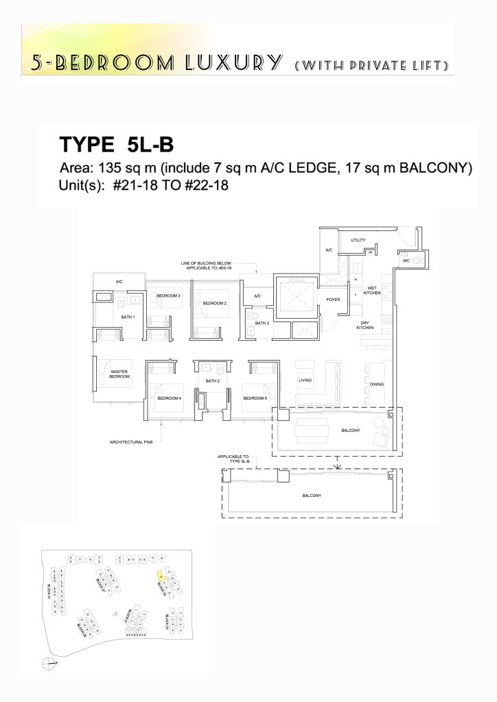High Park Residences floor plan 1,453 sqft Type 5L-B